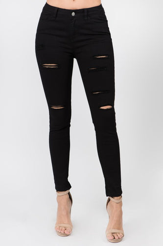 BAZI DISTRESSED SKINNY JEANS - FabBossBabe