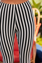 Load image into Gallery viewer, Porsha Waist Elastic Band Stripe Print Leggings - FabBossBabe
