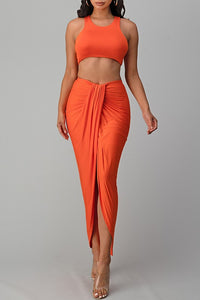 Sexy Sleeveless Slit Two Piece Set - FabBossBabe