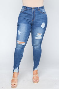 NOVA DISTRESSED DENIM JEANS - FabBossBabe