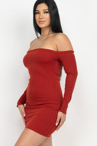 Head Turner Off Shoulder Fitted Mini Dress - FabBossBabe