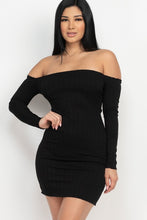 Load image into Gallery viewer, Head Turner Off Shoulder Fitted Mini Dress - FabBossBabe
