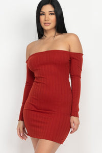 Head Turner Off Shoulder Fitted Mini Dress - FabBossBabe