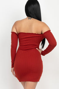 Head Turner Off Shoulder Fitted Mini Dress - FabBossBabe