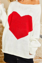 Load image into Gallery viewer, Cynthia Round Neck Heart Sweater - FabBossBabe
