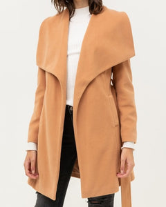 CAMEL WAIST BELTED JACKET - FabBossBabe