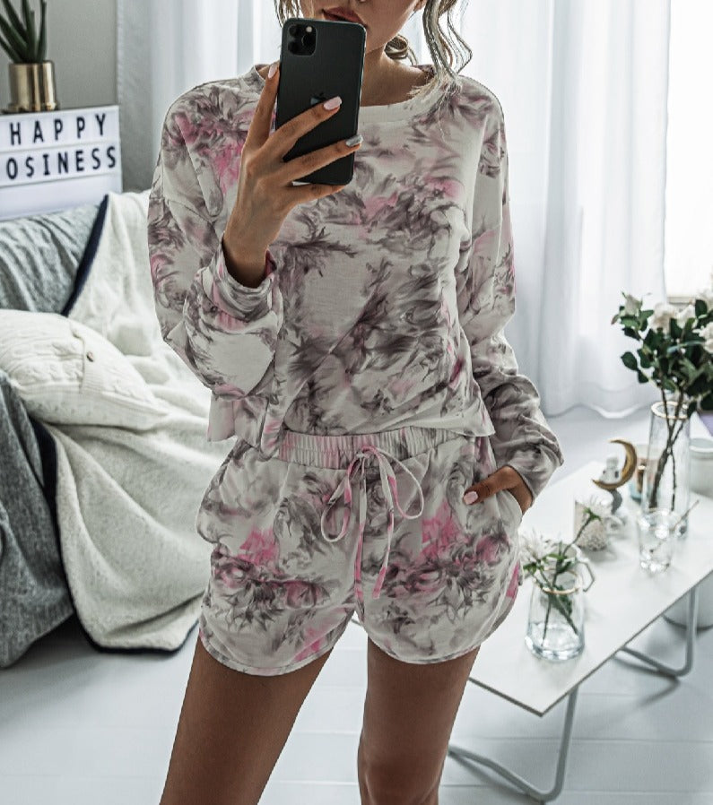 Comfy Round Neck Print loungewear - FabBossBabe