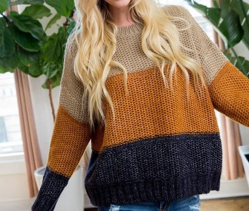 The Kylie Color Block Sweater - FabBossBabe