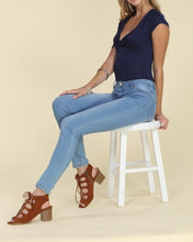 Load image into Gallery viewer, Mid Rise Washed Stretch Denim Jeans - FabBossBabe
