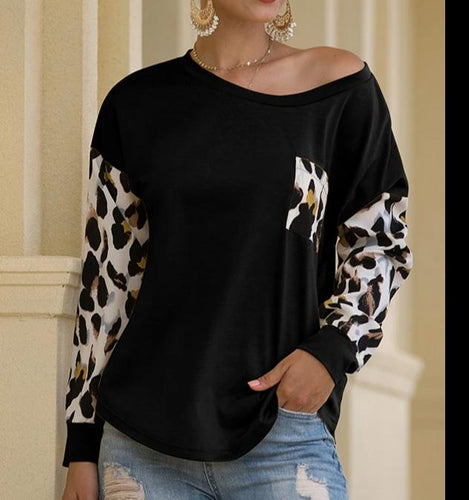 Color Block Leopard Printed Top - FabBossBabe