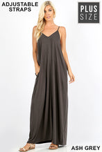 Load image into Gallery viewer, Plus V-Neck Cami Maxi Dress - FabBossBabe
