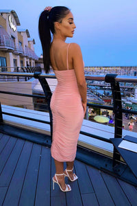 Megan Thee Stallion Rose Ruched Side Midi Dress - FabBossBabe