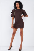 Load image into Gallery viewer, Tight Fit Multi Layer Frill Short Sleeve Mini Dress - FabBossBabe
