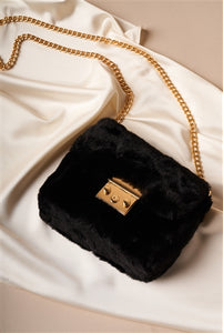 Faux Fur Clutch Crossbody Bag - FabBossBabe