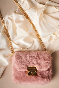 Faux Fur Clutch Crossbody Bag - FabBossBabe