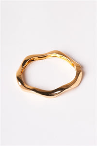 Gold Wavy Bangle Bracelet - FabBossBabe