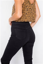 Load image into Gallery viewer, Solid Vintage High-Waist Basic Black Cotton Jeans - FabBossBabe
