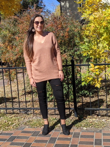 Nikki V-Neck Sleeve Sweater - FabBossBabe