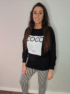 Coco Print Oversized Sweatshirt Top - FabBossBabe