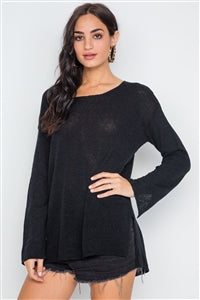 Scoop Neck Long Sleeves Sweater - FabBossBabe