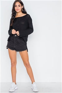 Scoop Neck Long Sleeves Sweater - FabBossBabe