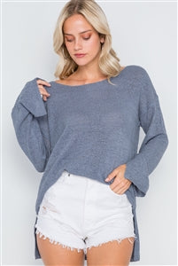 Scoop Neck Long Sleeves Sweater - FabBossBabe