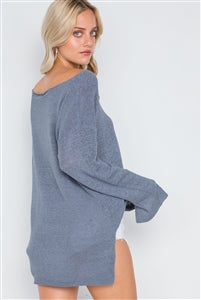 Scoop Neck Long Sleeves Sweater - FabBossBabe