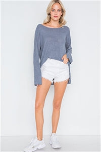 Scoop Neck Long Sleeves Sweater - FabBossBabe