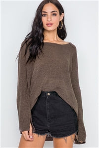 Scoop Neck Long Sleeves Sweater - FabBossBabe