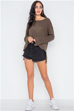 Load image into Gallery viewer, Scoop Neck Long Sleeves Sweater - FabBossBabe
