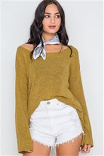 Load image into Gallery viewer, Scoop Neck Long Sleeves Sweater - FabBossBabe
