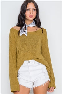 Scoop Neck Long Sleeves Sweater - FabBossBabe