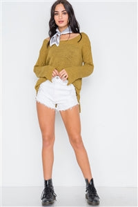 Scoop Neck Long Sleeves Sweater - FabBossBabe