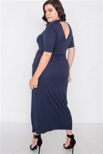 Load image into Gallery viewer, Plus Size Site Slit Mock Neck Maxi Dress - FabBossBabe
