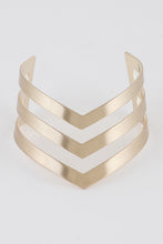 Load image into Gallery viewer, V Shape Open Cut Cuff Gold Bracelet - FabBossBabe
