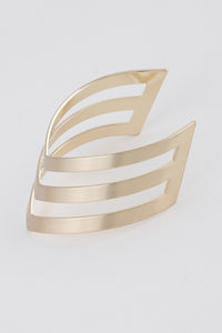 V Shape Open Cut Cuff Gold Bracelet - FabBossBabe