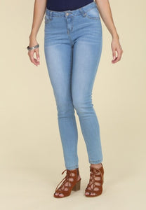 Mid Rise Washed Stretch Denim Jeans - FabBossBabe