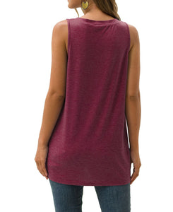 Round Neck Front Twist Tank - FabBossBabe