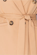 Load image into Gallery viewer, Camel Double Breasted Belted Fitted Blazer - FabBossBabe
