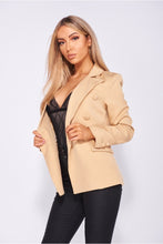 Load image into Gallery viewer, Kim K Camel Double Breasted Blazer - FabBossBabe

