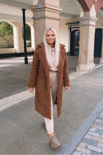 Load image into Gallery viewer, Milan Rust Longline Borg Teddy Coat - FabBossBabe
