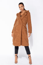 Load image into Gallery viewer, Milan Rust Longline Borg Teddy Coat - FabBossBabe
